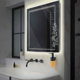 Espejo LED Cuadrado | Control por interruptor de pared | Luz blanca neutra - Reyze Seria Good Vibes Model 3